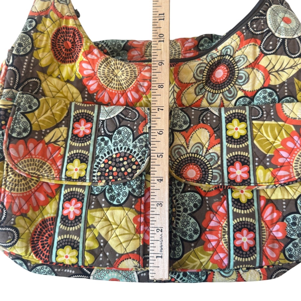 Vera Bradley Cargo Sling Crossbody Bag Cupcakes Green Retired Quilted Floral - Picture 4 of 16